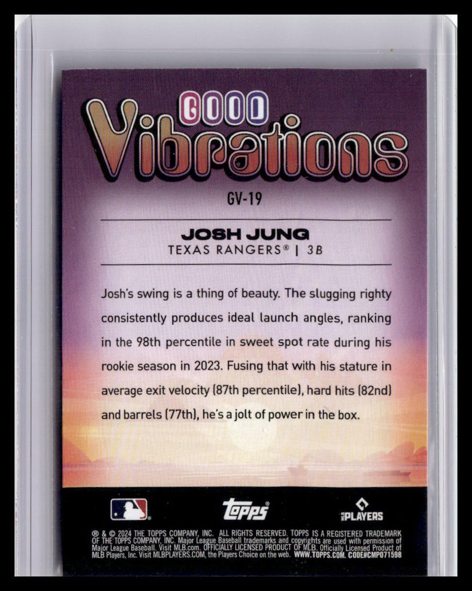 2024 Topps Big League #GV-19 Josh Jung Good Vibrations