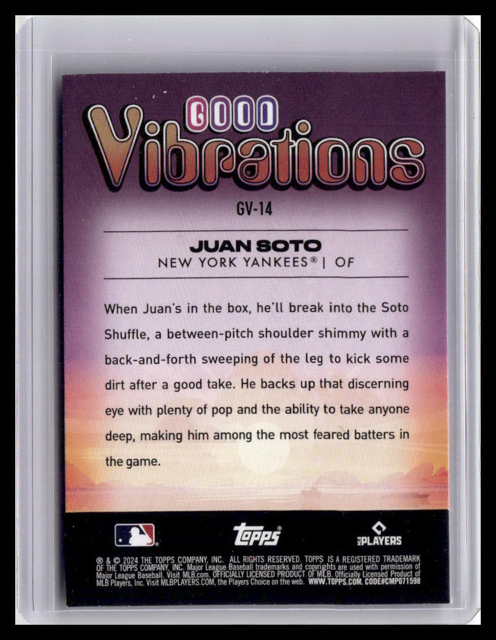 2024 Topps Big League #GV-14 Juan Soto Good Vibrations