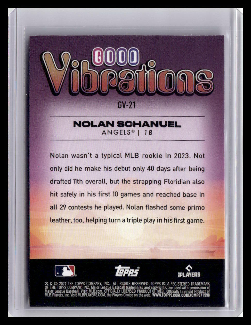 2024 Topps Big League #GV-21 Nolan Schanuel Good Vibrations