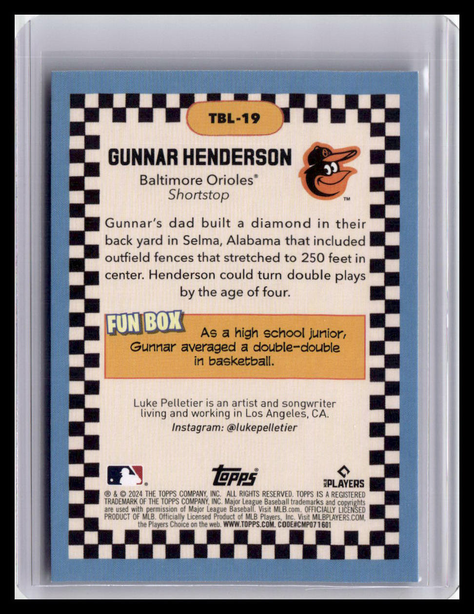 2024 Topps Big League #TBL-19 Gunnar Henderson Topps Big Leaguer