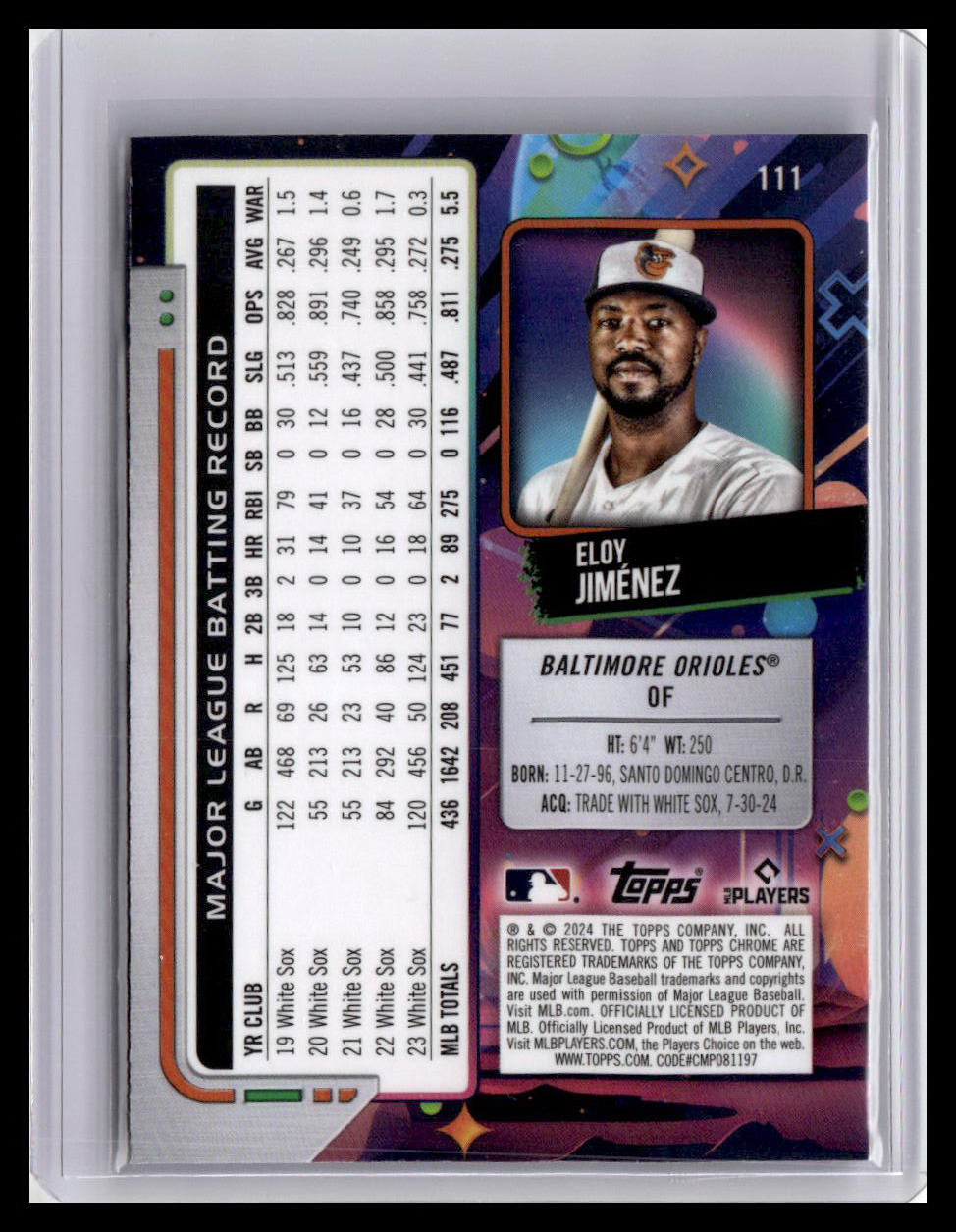 2024 Topps Chrome Cosmic #111 Eloy Jiménez