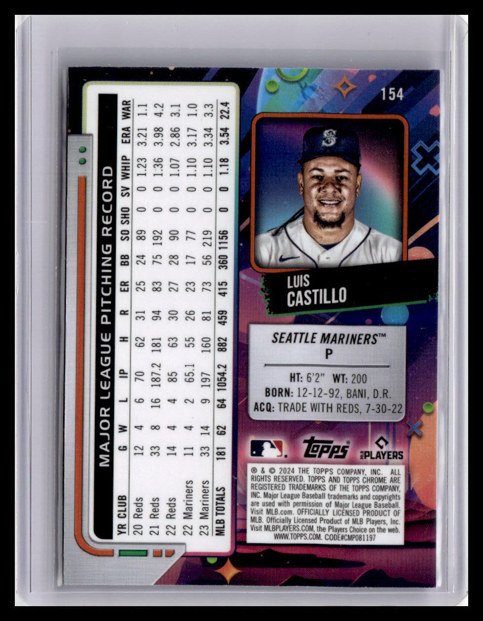 2024 Topps Chrome Cosmic #154 Luis Castillo