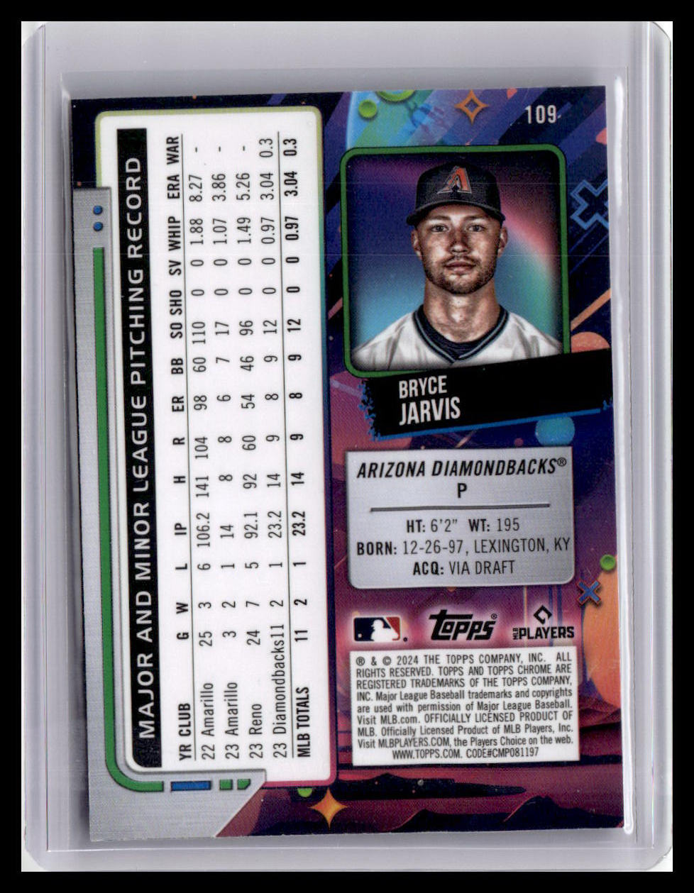 2024 Topps Chrome Cosmic #109 Bryce Jarvis