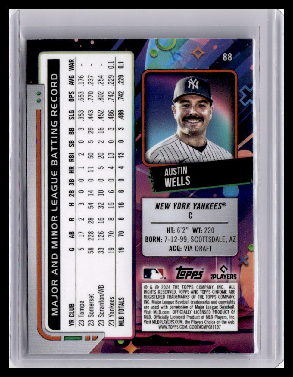 2024 Topps Chrome Cosmic #88 Austin Wells