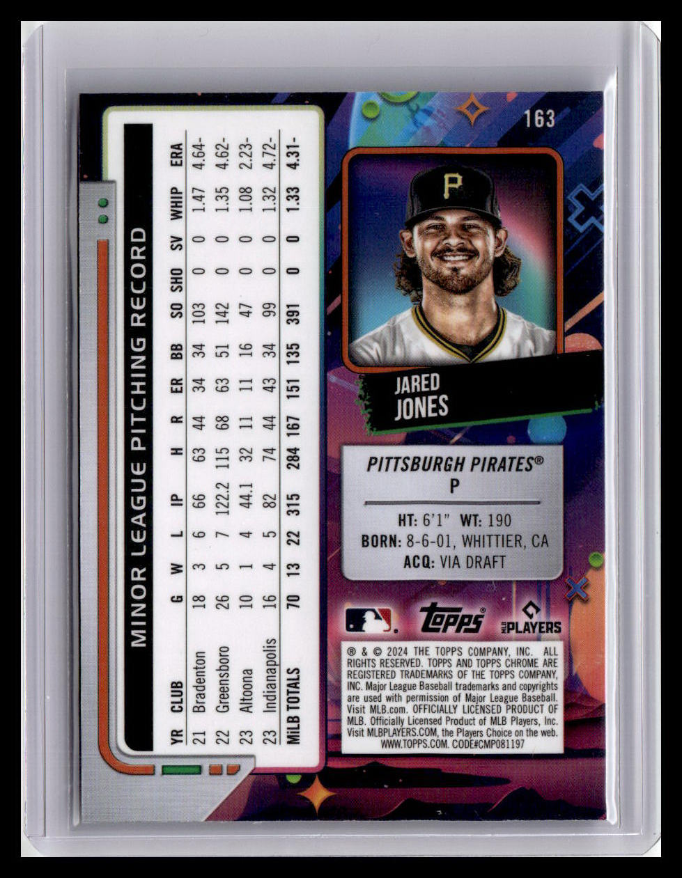 2024 Topps Chrome Cosmic #163 Jared Jones