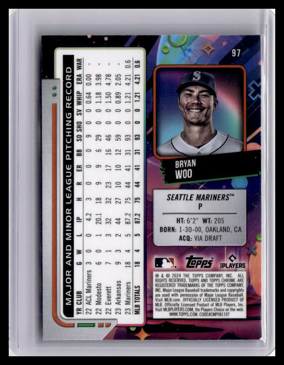 2024 Topps Chrome Cosmic #97 Bryan Woo