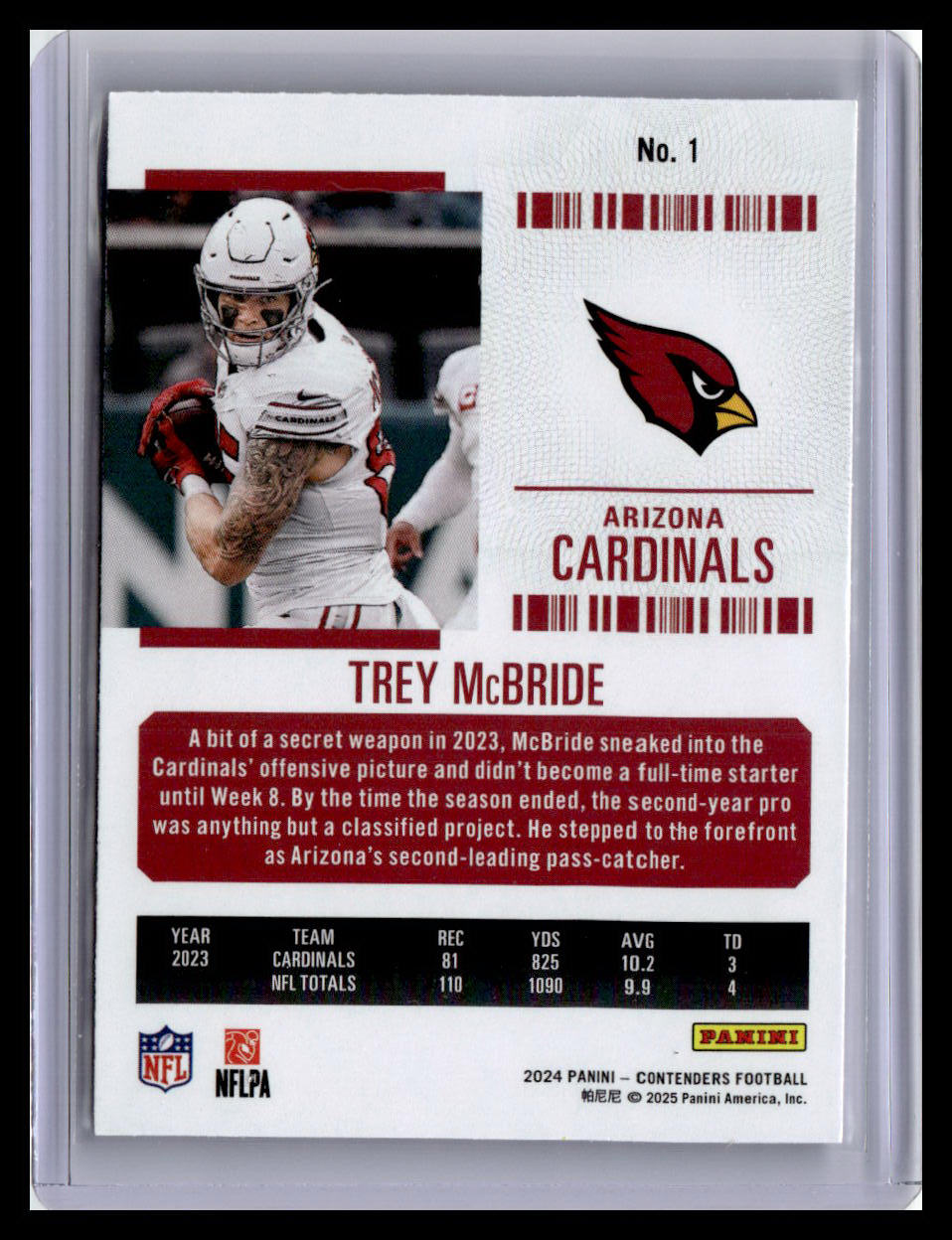 2024 Panini Contenders #1 Trey McBride Game Ticket Red