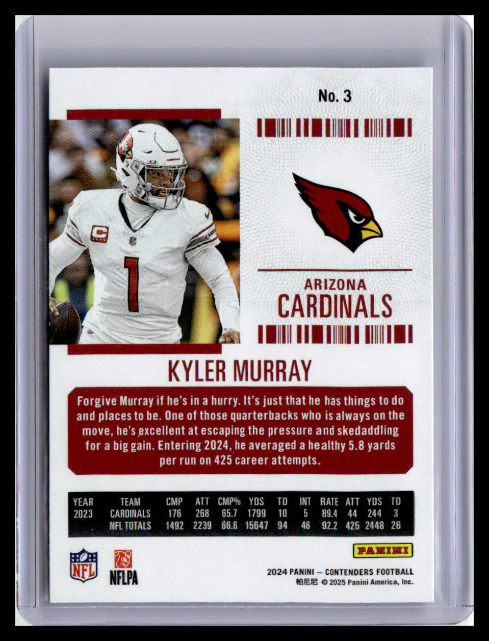 2024 Panini Contenders #3 Kyler Murray