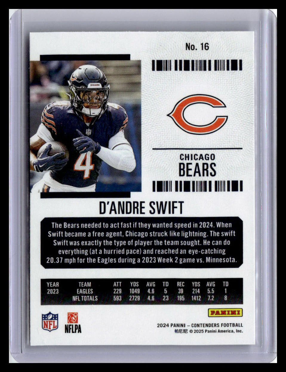 2024 Panini Contenders #16 D'Andre Swift