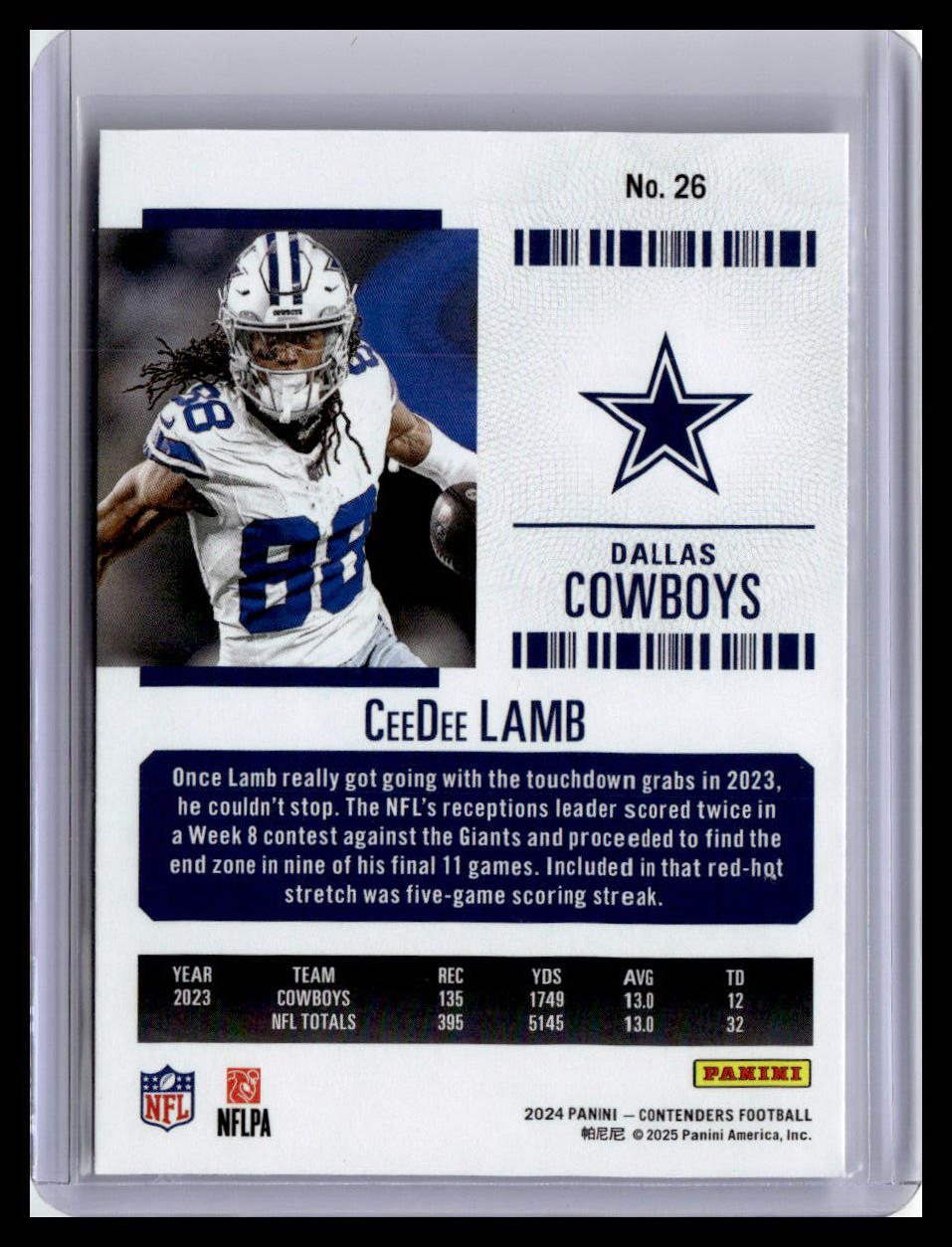 2024 Panini Contenders #26 CeeDee Lamb