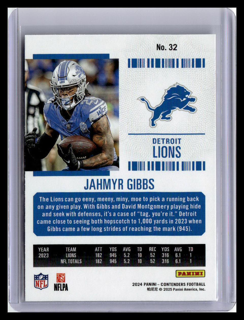 2024 Panini Contenders #32 Jahmyr Gibbs