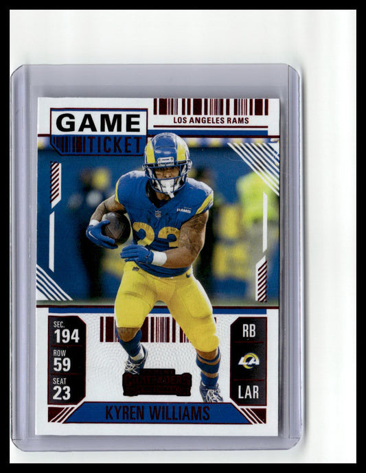 2024 Panini Contenders #60 Kyren Williams Game Ticket Red