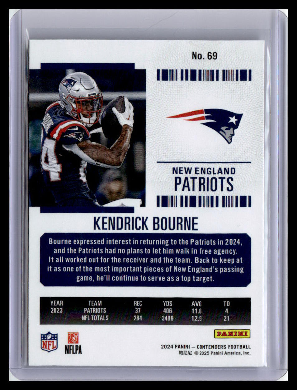 2024 Panini Contenders #69 Kendrick Bourne