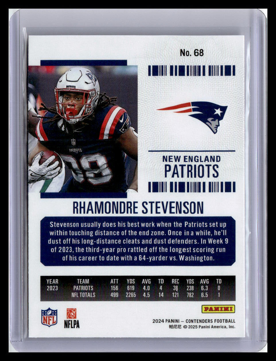 2024 Panini Contenders #68 Rhamondre Stevenson