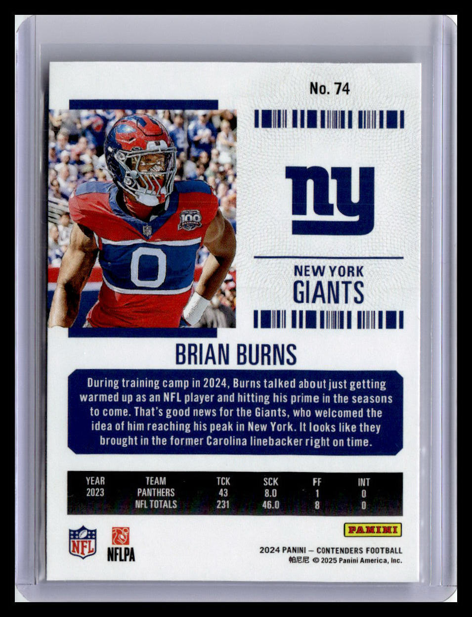 2024 Panini Contenders #74 Brian Burns