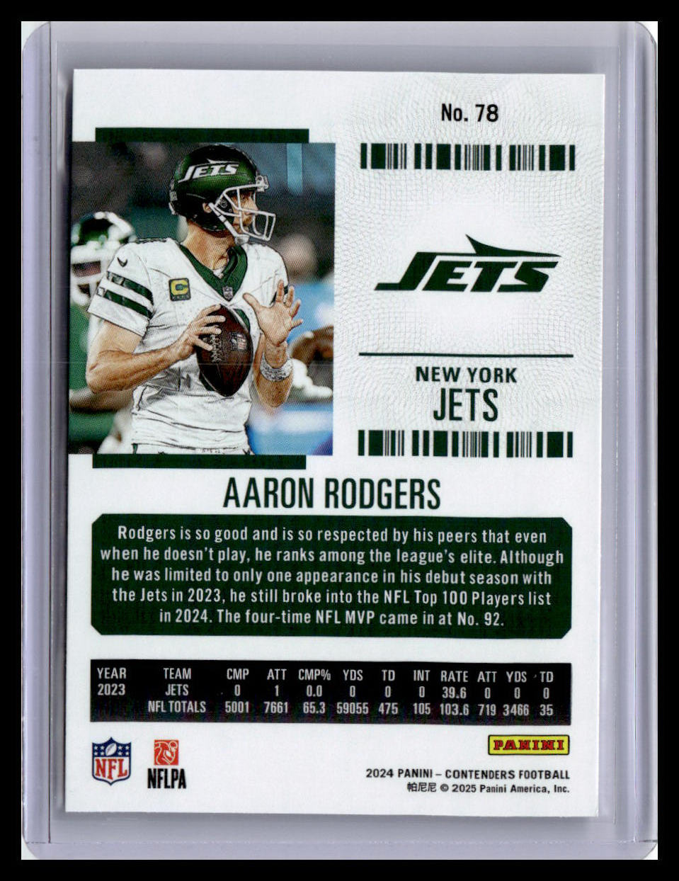 2024 Panini Contenders #78 Aaron Rodgers