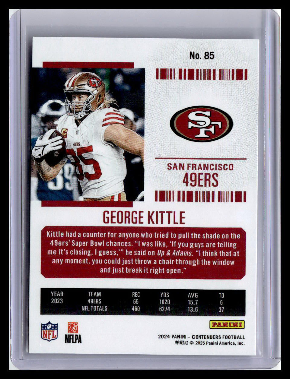 2024 Panini Contenders #85 George Kittle