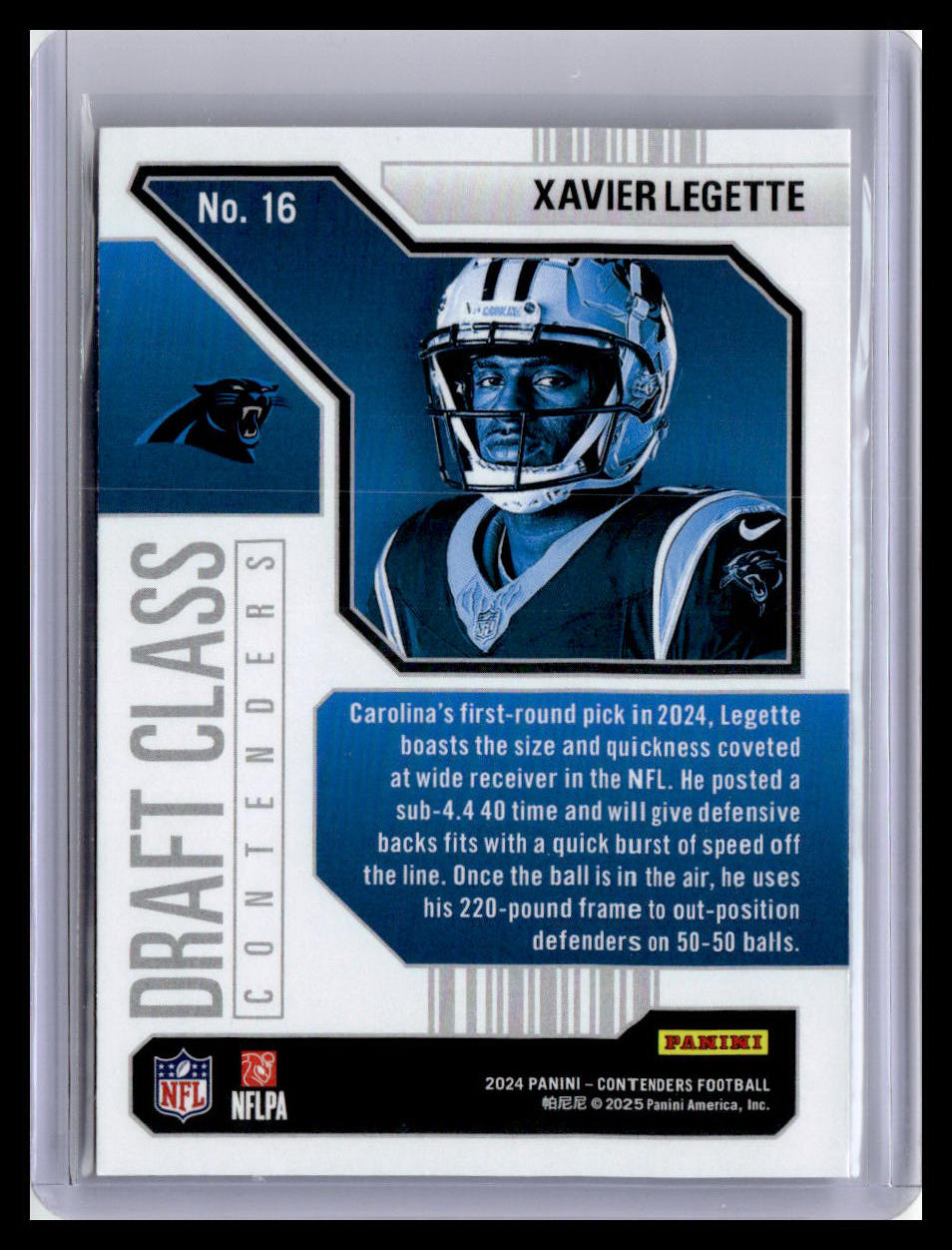 2024 Panini Contenders #16 Xavier Legette Draft Class Contenders Red