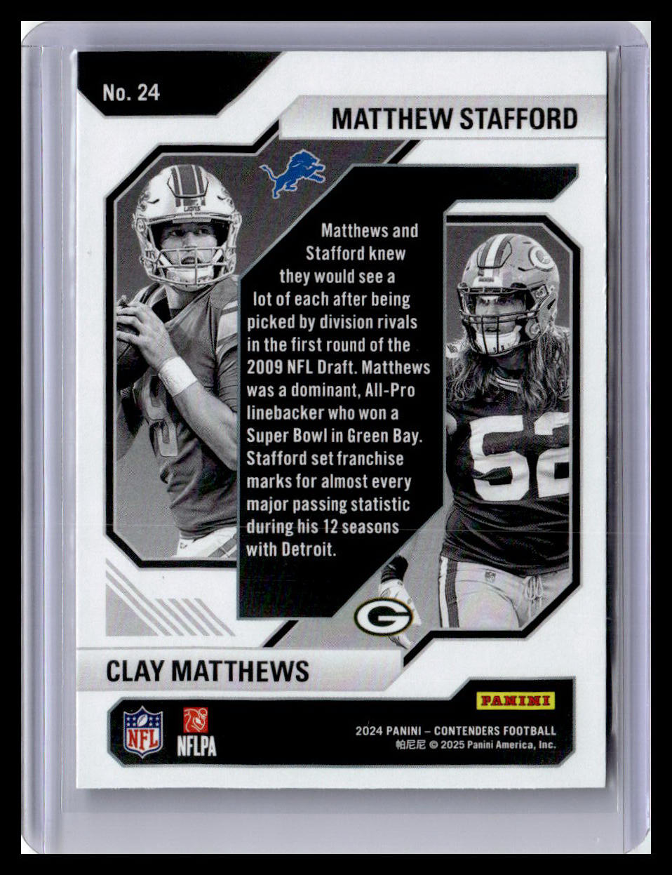2024 Panini Contenders #24 Matthews / Stafford Historic Draft Class Contenders