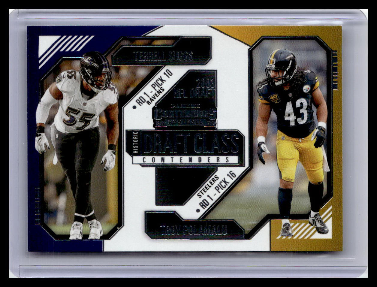 2024 Panini Contenders #20 Suggs / Polamalu Historic Draft Class Contenders