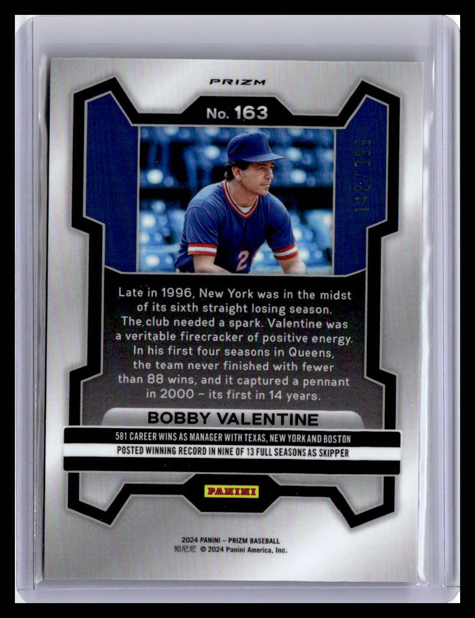 2024 Panini Prizm #163 Bobby Valentine Red Pulsar Prizms #/399