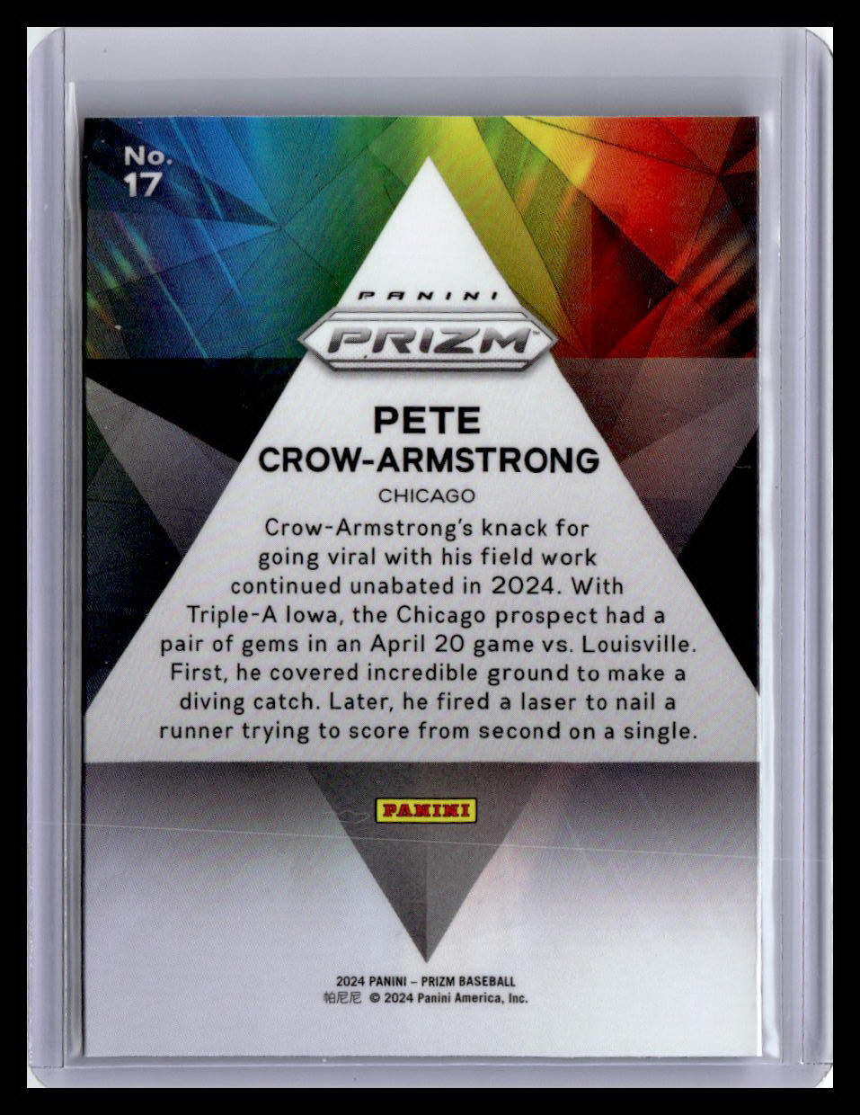 2024 Panini Prizm #17 Pete Crow-Armstrong Prizmatic