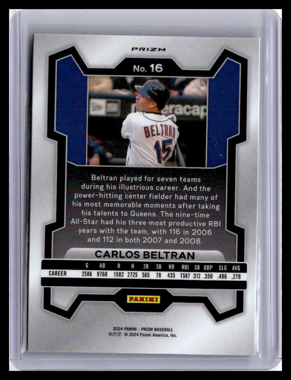 2024 Panini Prizm #16 Carlos Beltran Silver Prizms