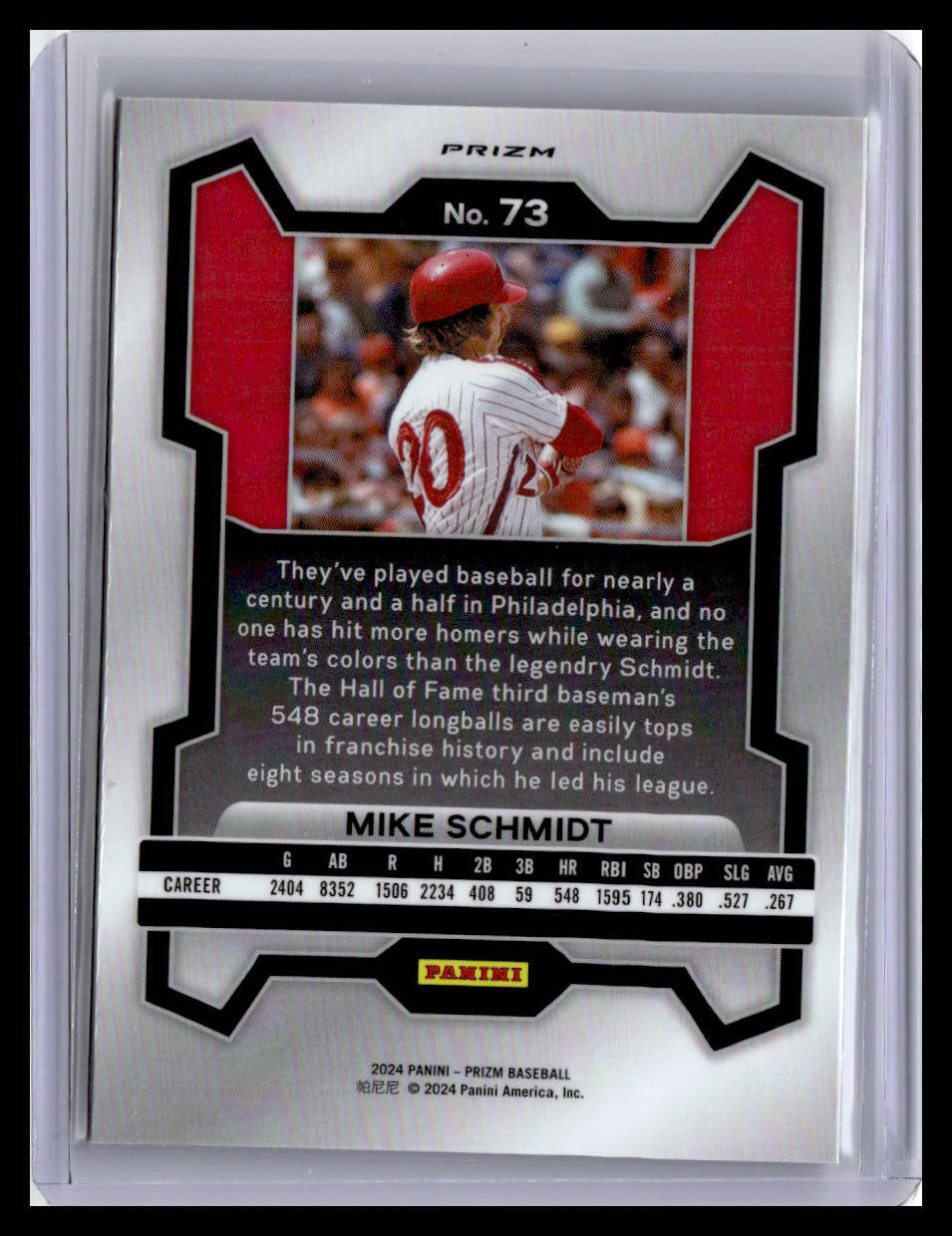 2024 Panini Prizm #73 Mike Schmidt Silver Prizms