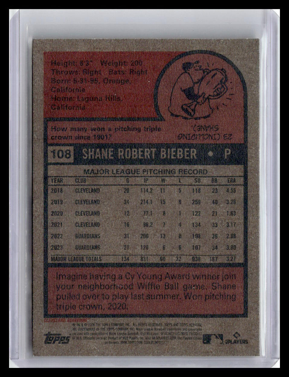 2024 Topps Heritage #108 Shane Bieber