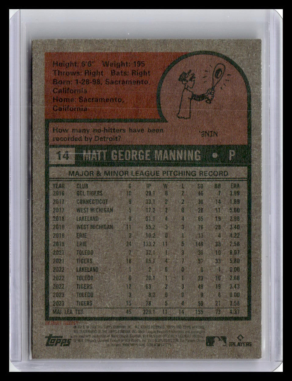 2024 Topps Heritage #14 Matt Manning