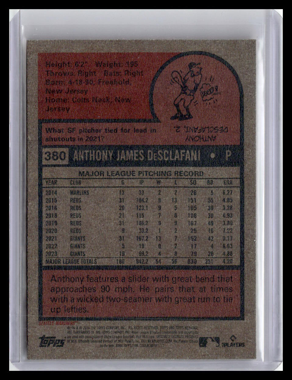 2024 Topps Heritage #380 Anthony DeSclafani