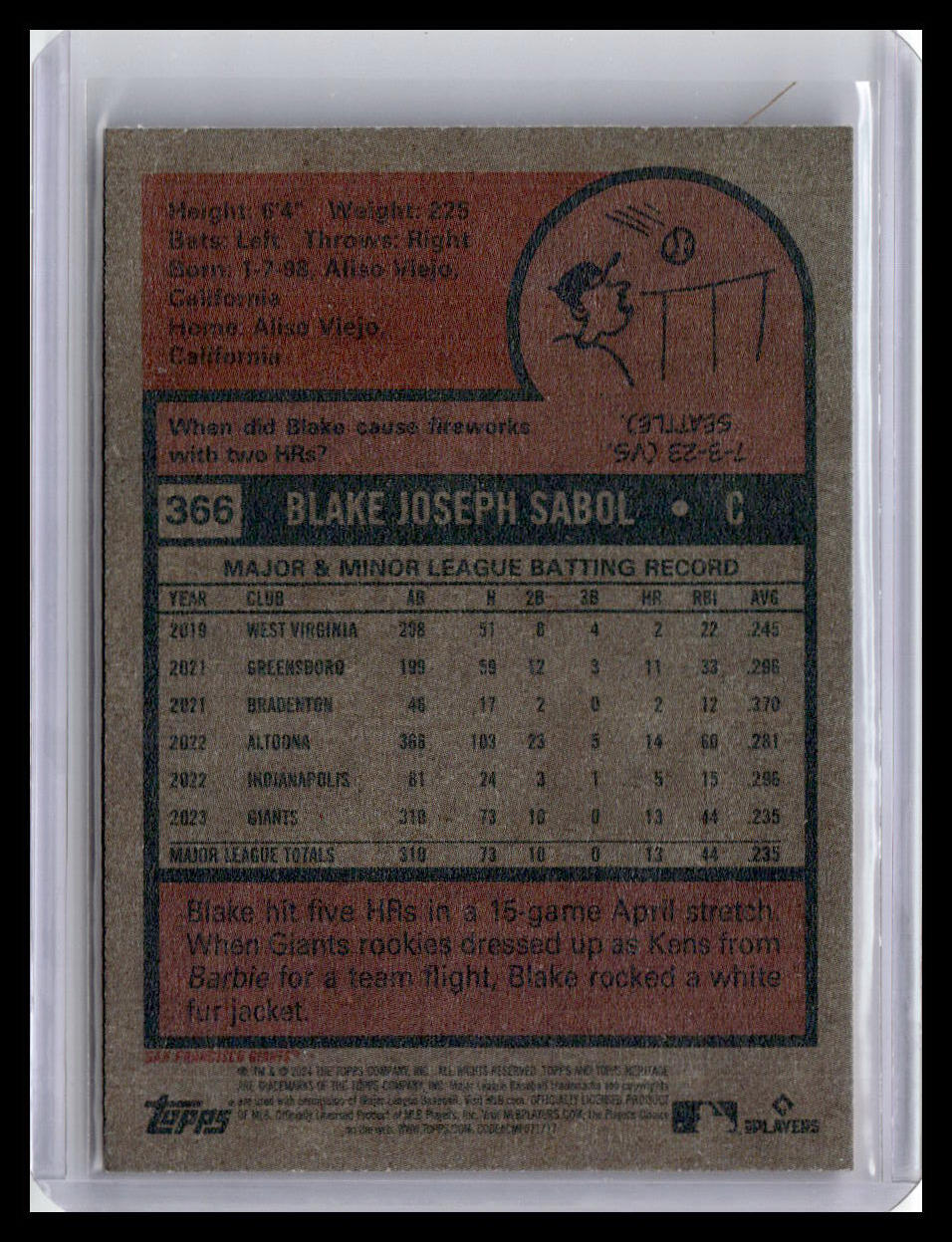 2024 Topps Heritage #366 Blake Sabol