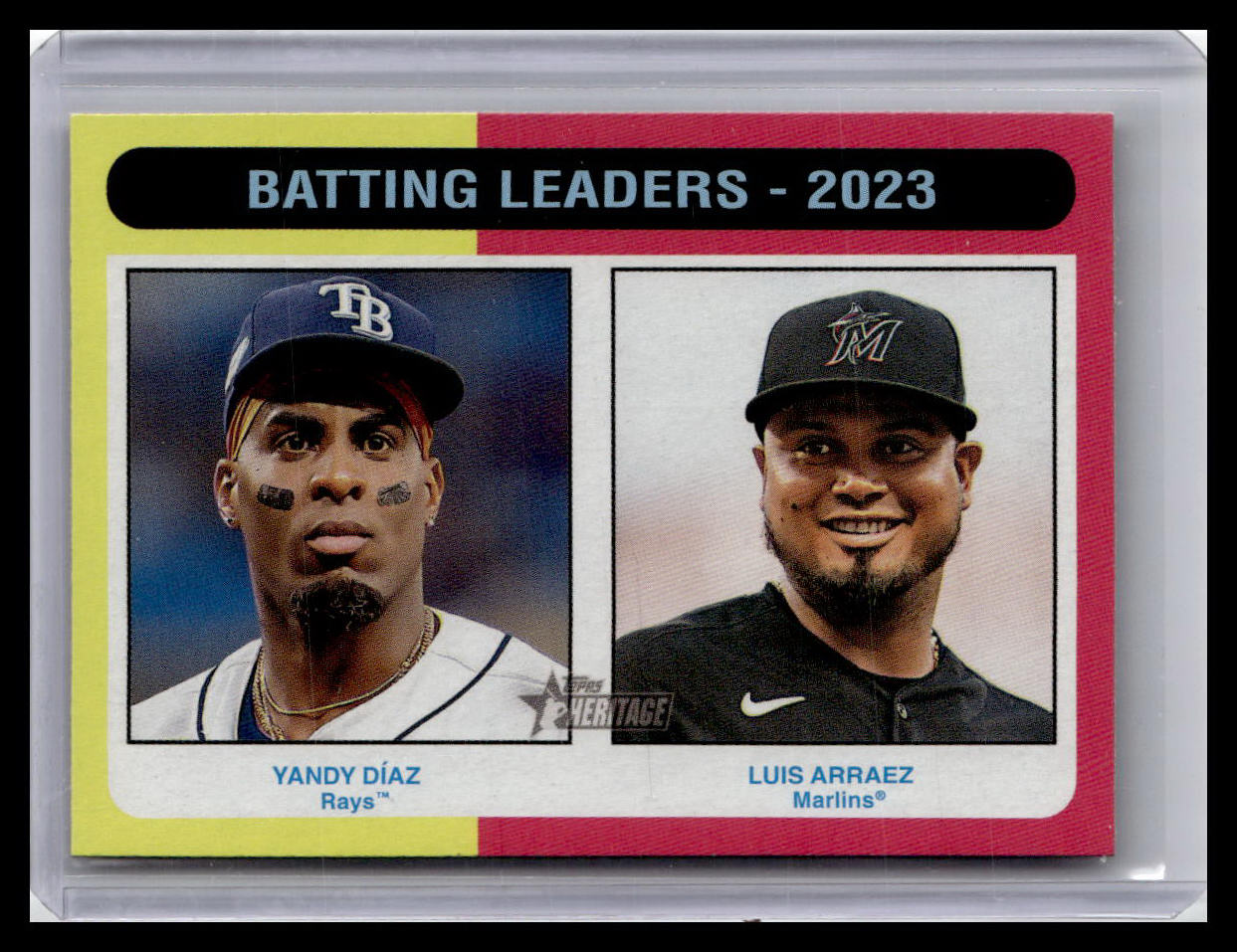 2024 Topps Heritage #306 Batting Leaders - 2023 (Yandy Díaz / Luis Arraez)