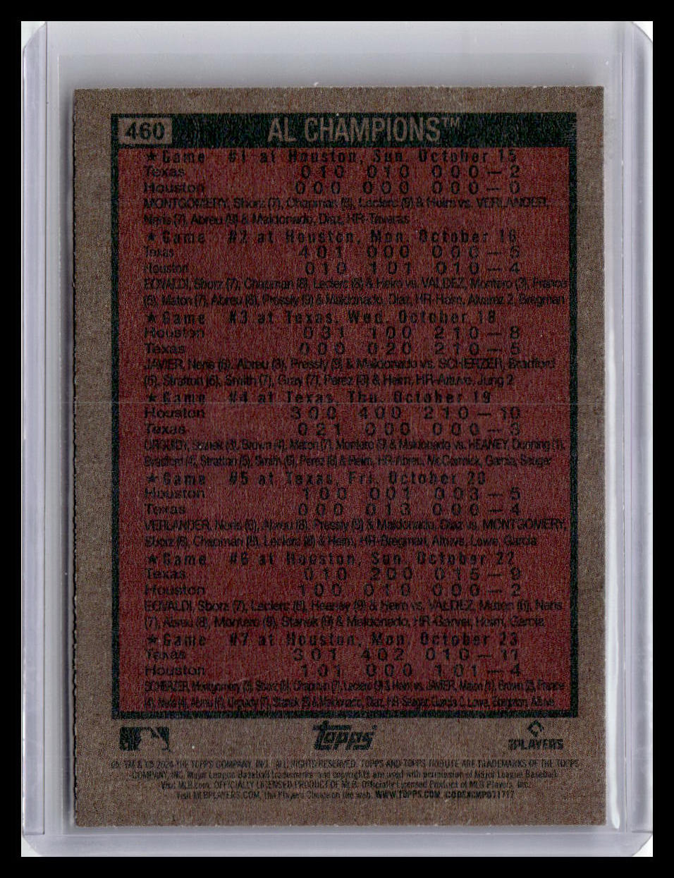 2024 Topps Heritage #460 AL Champions ALCS