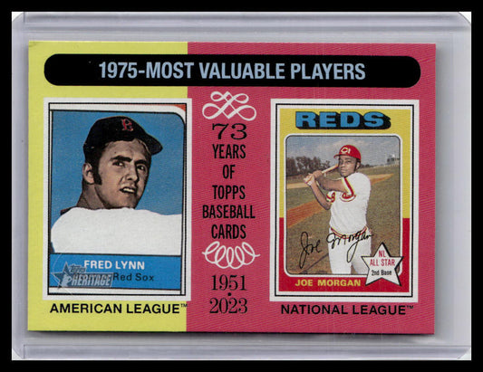 2024 Topps Heritage #194 1975 MVPs (Fred Lynn / Joe Morgan)