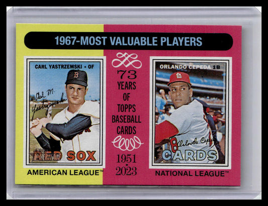 2024 Topps Heritage #192 1967 MVPs (Carl Yastrzemski / Orlando Cepeda)