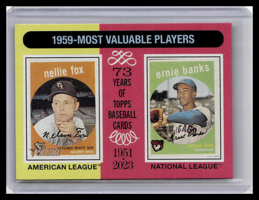 2024 Topps Heritage #191 1959 MVPs (Nellie Fox / Ernie Banks)