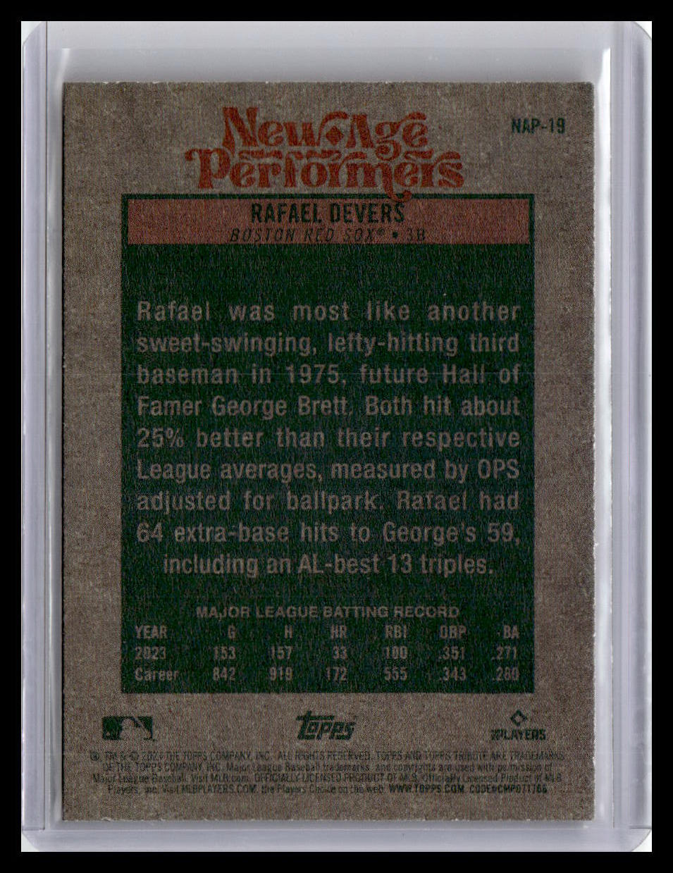 2024 Topps Heritage #NAP-19 Rafael Devers New Age Performers