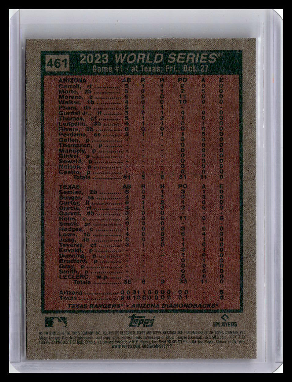 2024 Topps Heritage #461 World Series 2023: Game 1