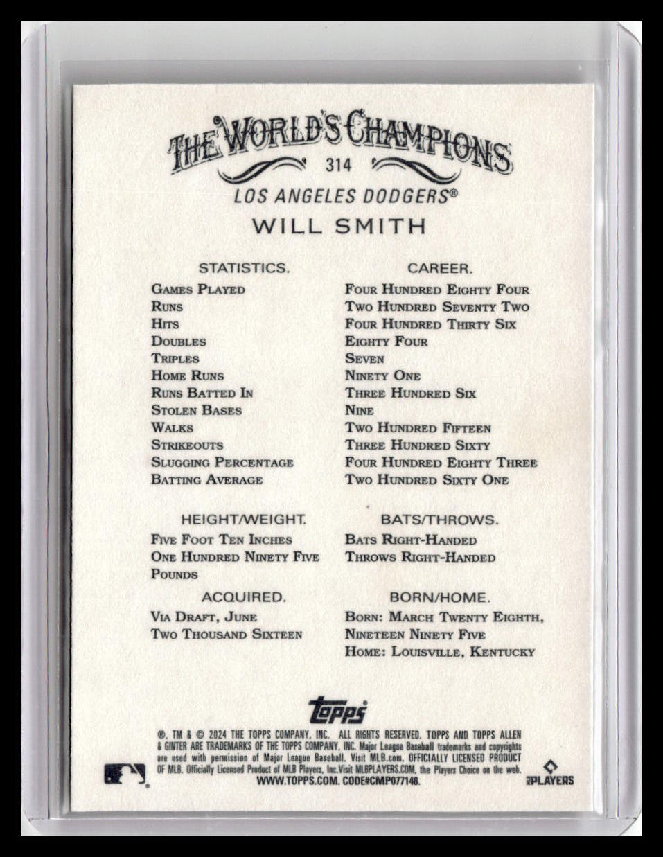 2024 Topps Allen & Ginter #314 Will Smith