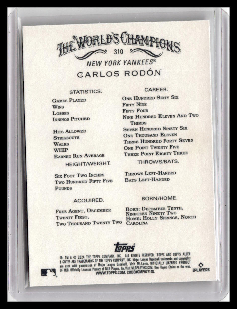 2024 Topps Allen & Ginter #310 Carlos Rodón