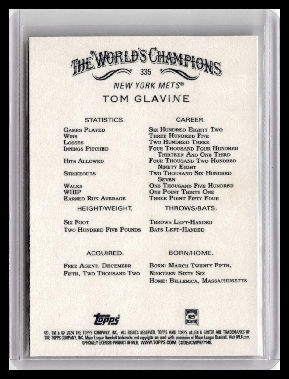 2024 Topps Allen & Ginter #335 Tom Glavine