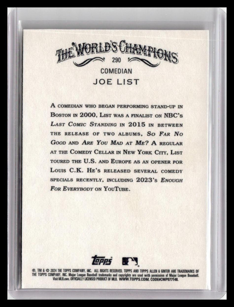 2024 Topps Allen & Ginter #290 Joe List