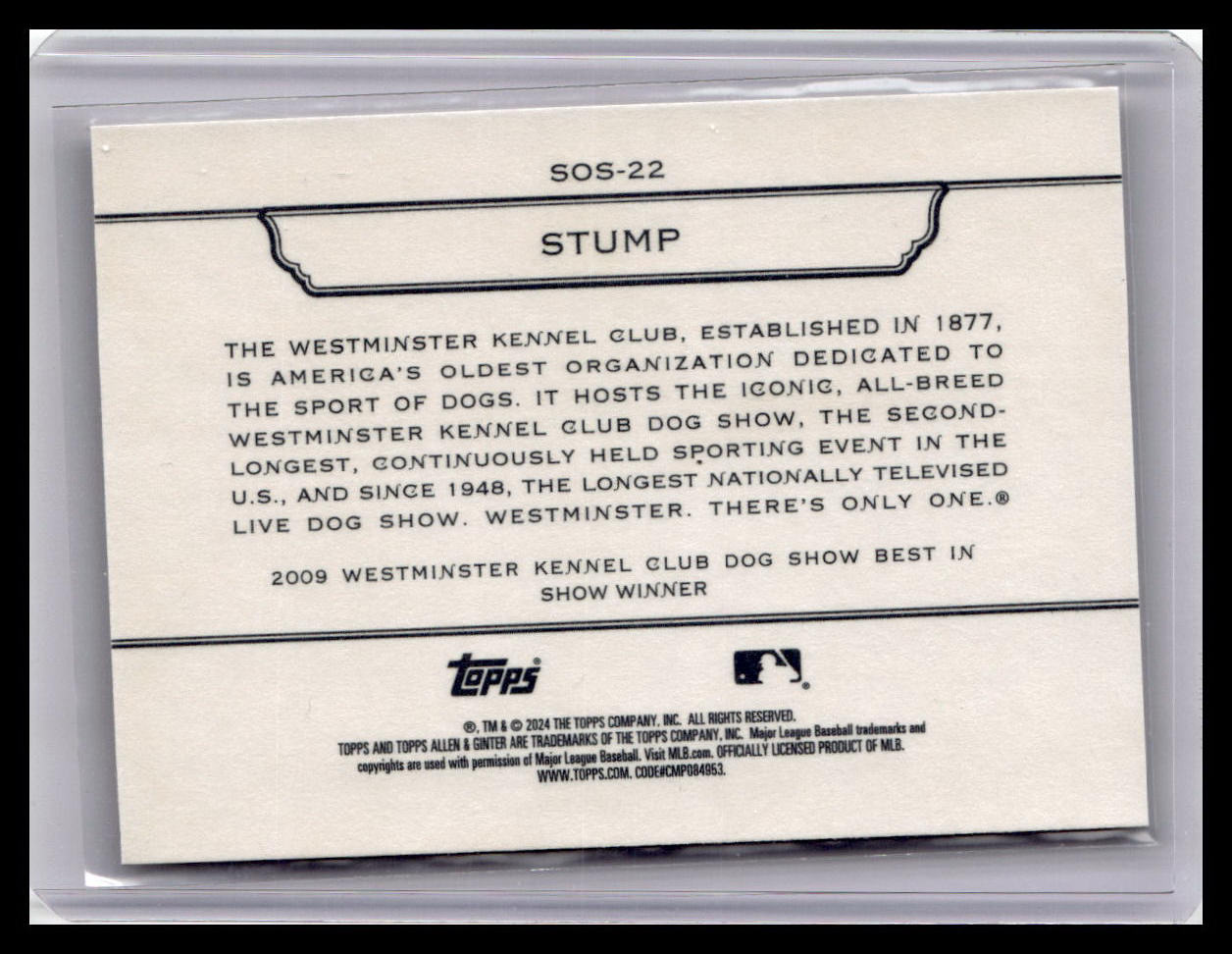 2024 Topps Allen & Ginter #SOS-22 Stump Stars of the Show The Westminster