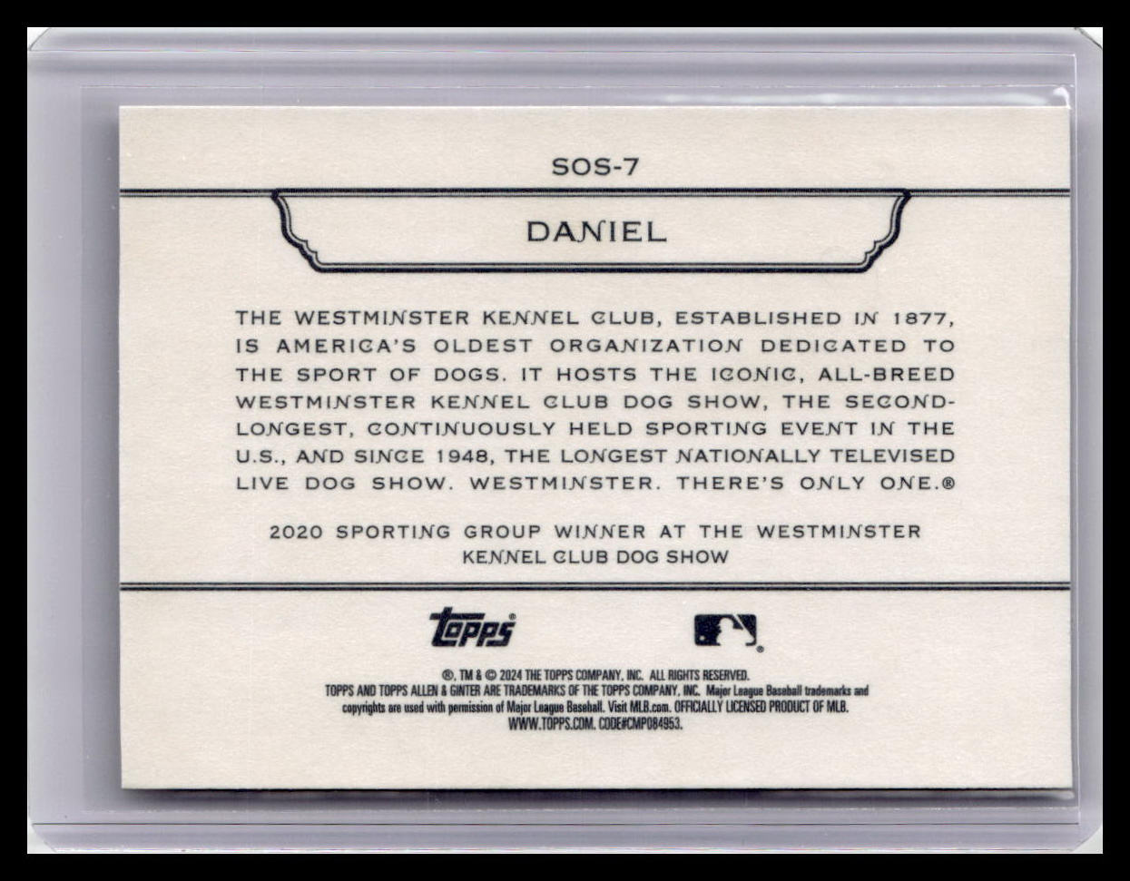 2024 Topps Allen & Ginter #SOS-7 Daniel Stars of the Show The Westminster