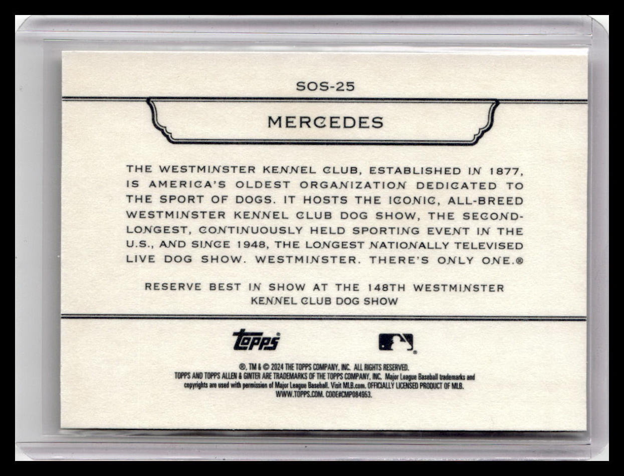 2024 Topps Allen & Ginter #SOS-25 Mercedes Stars of the Show The Westminster