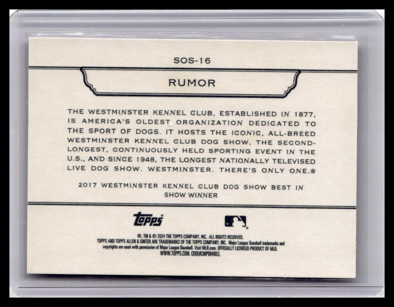 2024 Topps Allen & Ginter #SOS-16 Rumor Stars of the Show The Westminster