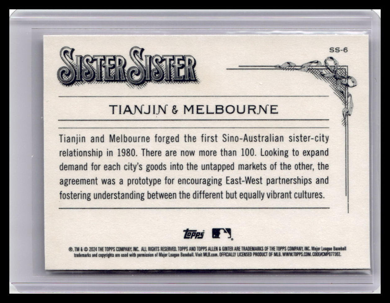 2024 Topps Allen & Ginter #SS-6 Tianjin / Melbourne Sister Sister