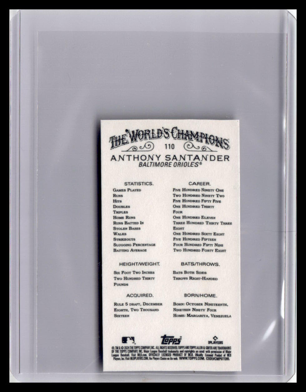 2024 Topps Allen & Ginter #110 Anthony Santander Mini Black Border