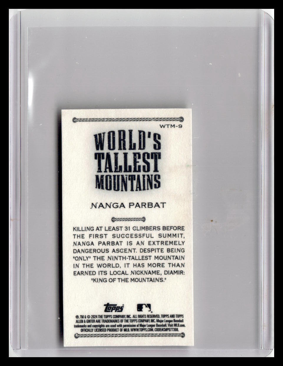 2024 Topps Allen & Ginter #WTM-9 Nanga Parbat Mini World's Tallest Mountains